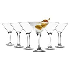 Image of 6x LAV Misket Martini Glasses Glass Party Cocktail Drinking Set 175ml Clear