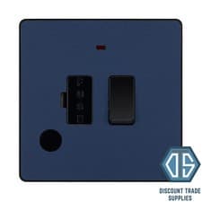 Image of BG Evolve Matt Blue Screwless Switches & Sockets Black Inserts Full Range