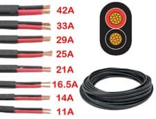 Image of Twin 2 Core Cable 12v 24v 2Core Flat Thin Wall Wire All Amp Red/Black Automotive