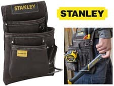 Image of STANLEY Buffalo Dark Tan Leather Nail,Hammer,Tool Belt Pouch Holder, STA180114