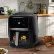 Image of Daewoo Family Size 8L Digital Air Fryer w Window & Divider for 2x4L Dual Cooking