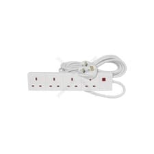 Image of Mercury 4 Gang Extension Leads - 4-Way Lead, Neon
