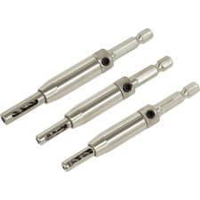 Image of Sealey 3 Piece Self Centering Chamfered Hinge Drill Bit Set