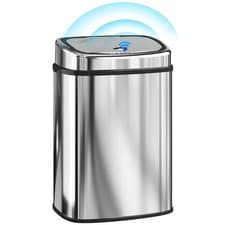 Image of HOMCOM 50L Automatic Sensor Bin, Touchless Stainless Steel Kitchen Rubbish Bin,