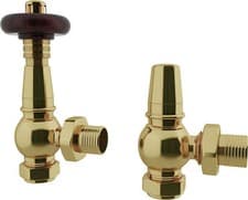 Image of UK Radiators Thermostatic TRV Valve 1/2"x15mm Angled/Corner *Pack* Traditional