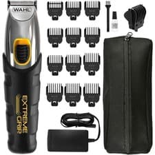 Image of Wahl Extreme Grip Beard Trimmer Men Cordless Stubble Grooming Kit Black