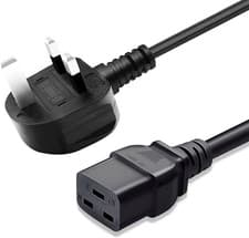 Image of 3 Meters C19 Power Cable UK Mains Plug to IEC 320 14AWG Extension Cord Leads IEC