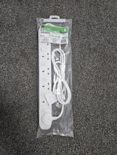 Image of Masterplug 6 Socket Extension Lead 2m Surge Protection with Individual Switches