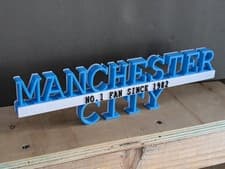 Image of Manchester City personalised 3D sign plaque Handmade Gift