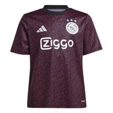 Image of Kids Football Shirt Black 2024-2025 Ajax Pre Match Crew Neck Regular Fit Top