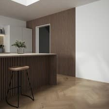 Image of Kraus Acoustic Walnut Brown 1.2M Wall Panel | Soundproof Decorative Slat Design
