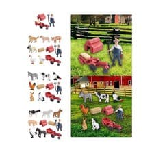 Image of Realistic Mini Barn Farm Toys Tractor Playset for Boys Girls Birthday Gift