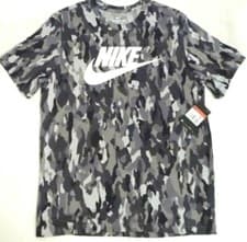 Image of NEW Nike Ultra Camo All Over logo Print T-Shirt Top Size S-M-L-XL Black /Grey