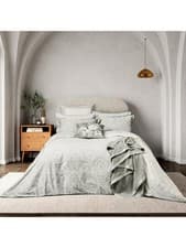 Image of NEW Bedeck of Belfast Amalia 220TC Cotton Double Duvet Cover Set - White Multi