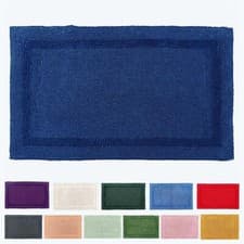 Image of 100% Cotton Luxury Reversible Extra Large Bath Mat 70x120cm Thick, Soft Non-Slip