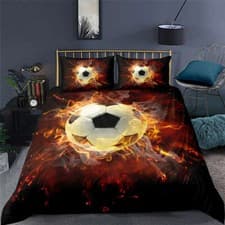 Image of Funny Pop English Football 3D Quilt Duvet Doona Cover Set Pillow case Print