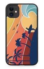 Image of Sunset Surfer Silhouette Rubber Phone Case Surfing Surf Sunrise Waves Ocean M682