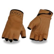 Image of Milwaukee Leather Women's Fingerless Gloves W/ Gel Pam & Rivet Detailing *MG7761