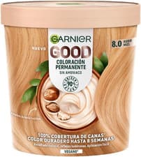 Image of Garnier GOOD Permanent Hair Dye, 8.0 Honey Blonde. Guarantees 100% Grey Coverage