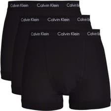 Image of Calvin Klein Cotton Stretch 3 Pack Classic Trunk Underwear All Black Size Medium