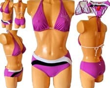 Image of WOMENS PUMA BIKINI PINK ORCHID HALTERNECK TRIANGLE HIPSTER BRIEFS UK 8 12 BNWT