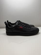 Image of HUGO BOSS Black Leather Trainers – Men’s Casual Designer Sneakers – New