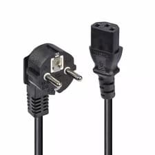 Image of Lindy 3m Schuko 2 Pin Plug to IEC C13 Power Cable Black