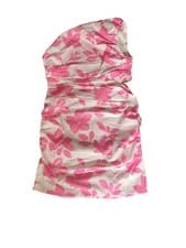 Image of Chi Chi London Women’s One Shoulder Floral Mini Dress Pink Size 12 Party Races