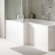 Image of Nuie 1700mm L Shape Front Bath Panel - White