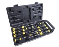 Image of STANLEY 2-65-014 Pozidrive Slotted Screwdriver Set 10-Piece Hard Case