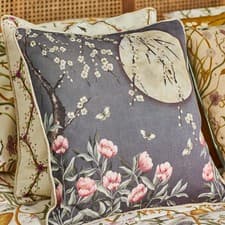 Image of The Chateau Moonlight Cushion Midnight Blue Garden Angel Strawbridge Design