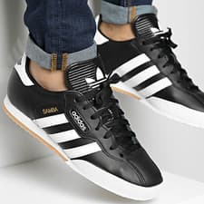 Image of Adidas Samba Super Mens Black Leather Shoes Trainers Uk Size 7 - 12   019099