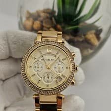 Image of NEW MICHAEL KORS WOMENS WATCH MK5354 STAINLESS STEEL GOLD STRAP & GOLD DIAL