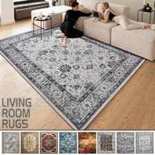 Image of Area Rugs Washable Traditional Hallway Runners Rug Living Room Low Pile Carpet
