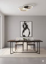 Image of Eglo Black Calliera Steel LED Circle Modern Ceiling Light