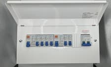 Image of Chint Spiltload 100A Consumer Unit 8 Way Dual 63A RCDs With 6 MCBs Fully Loaded