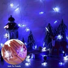 Image of A String of LED Snowflake Curtain Lights, Romantic Christmas Curtain Lights