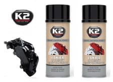 Image of 2 x K2 BRAKE CALIPER PAINT BLACK HIGH GLOSS 260°C Resistant Spray Lacquer 400 mL