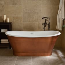 Image of Ezra Copper 1690x800mm Free Standing Bath Skirted