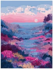 Image of Printed Cross Stitch Kit 11 ct Dreamy Landscape 47x57cm DIY UK
