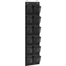 Image of 12-24 Pocket Shoe Holder Organiser Over The Door Hanging Shelf Rack Storage Hook