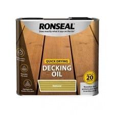 Image of Ronseal Quick Drying Decking Oil 5Ltr Recoat 20Mins Clear Oak Natural Cedar