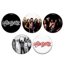 Image of 5x Aerosmith Band Rock Glam 25mm / 1 Inch D Pin Button Badges
