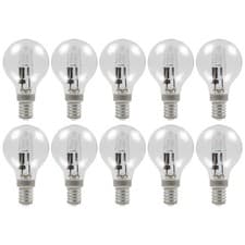 Image of Halogen Golf Bulb 18w 28w 42w Round E14 SES G45 Eco Lamp Small Screw 10 Pack