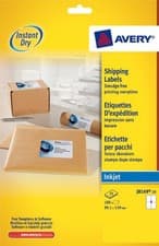 Image of Avery labels J8169-25 Instant dry inkjet labels, 4/sheet, 25 shts/pk 100 total