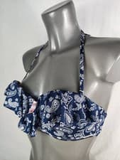 Image of Boux Avenue Multiway Blue Mix Laguna Frill Bikini Top Swimsuit All Sizes