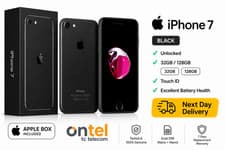 Image of Apple iPhone 7 32GB 128GB Black Unlocked Smartphone Grade A+ Pristine Warranty