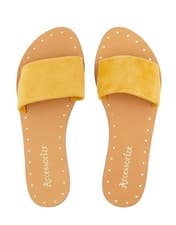 Image of Accessorize Womens Lisbon Slimline  Yellow Sliders size 38 UK 5