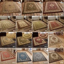 Image of SMALL- EXTRA LARGE TRADITIONAL CLASSIC THICK LUXURY SOFT WOOL-LOOK HERITAGE RUGS