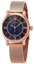 Image of Maserati Epoca Ladies R8853118503 Quartz Blue Dial Pink Stainless Steel Watch